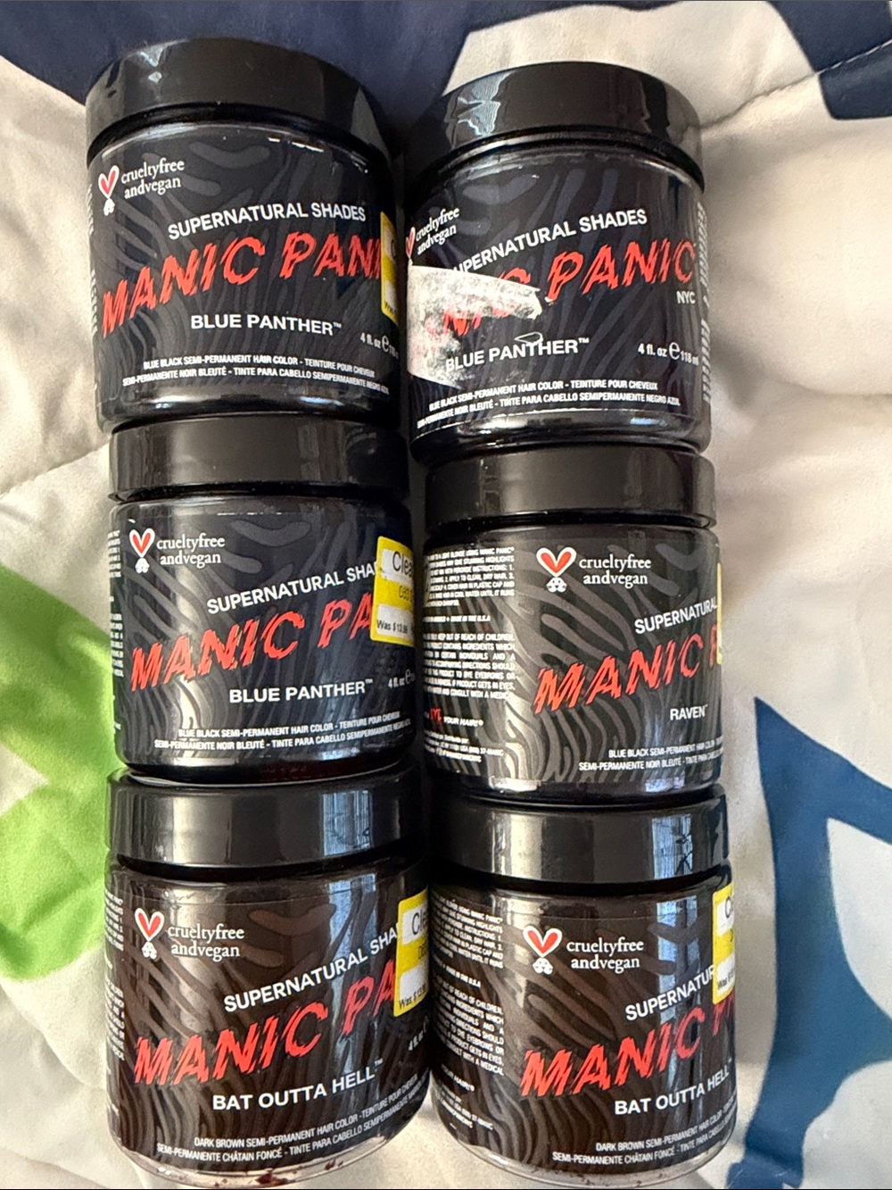 Men’s Semi-Permanent Hair Color - Blue Panther, raven, bat outta hell (6 Pack)